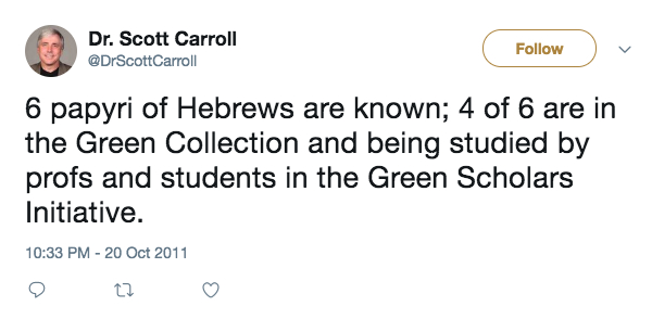 Carroll Hebrews Tweet