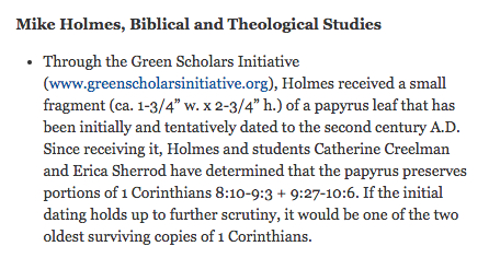 Holmes 1 Corinthians