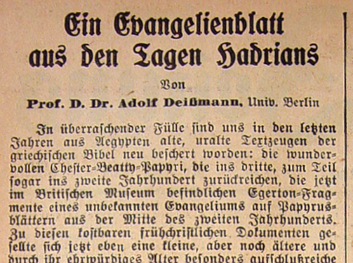 Deissmann P52 Headline