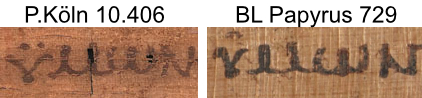 P118 and Brtish Library Papyrus 729 detail label